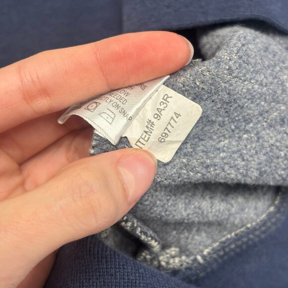 Orvis Gray Blue Orange Mens M 1/4 Zip Snap Mock Neck Pullover Signature Sweater‎ - Picture 10 of 10